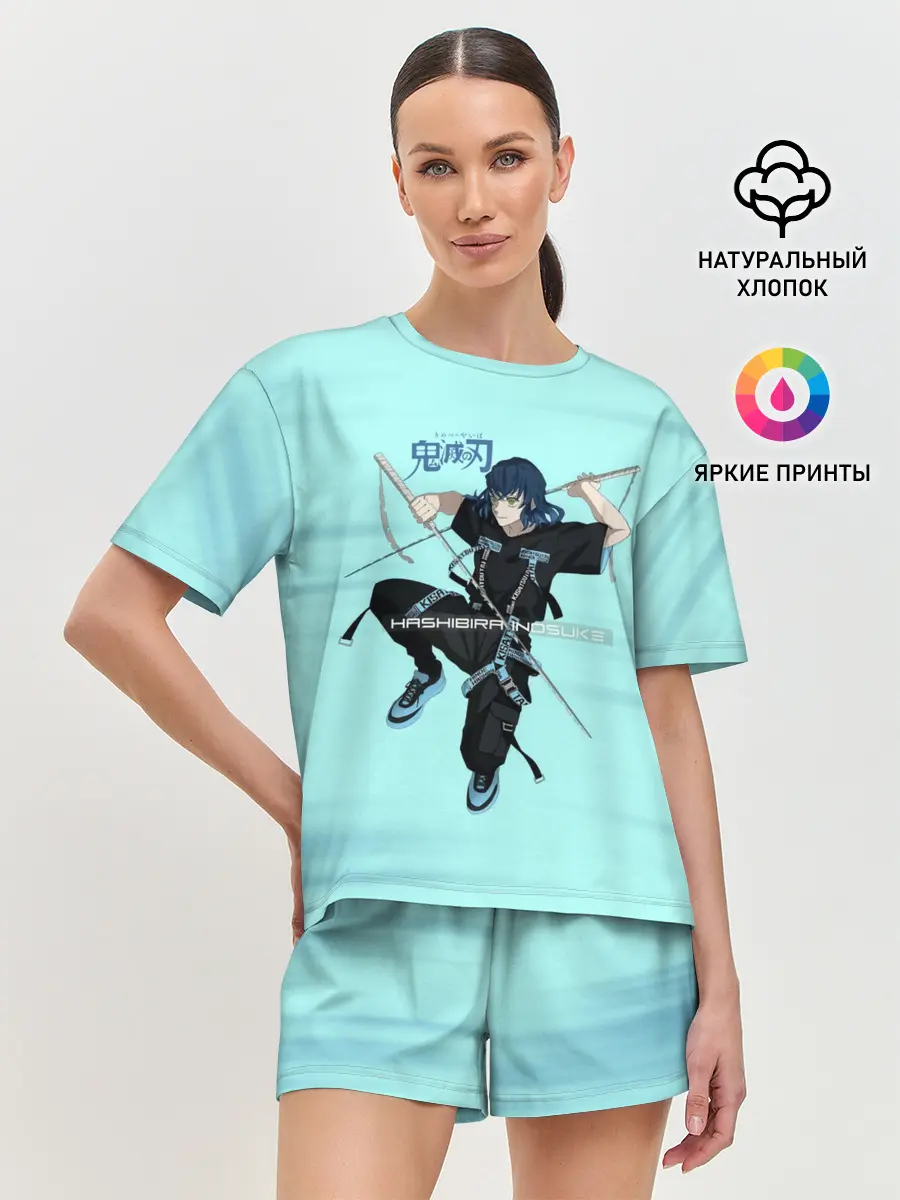 Женская пижама с шортами / Hashibira Inosuke Kimetsu no Yaiba