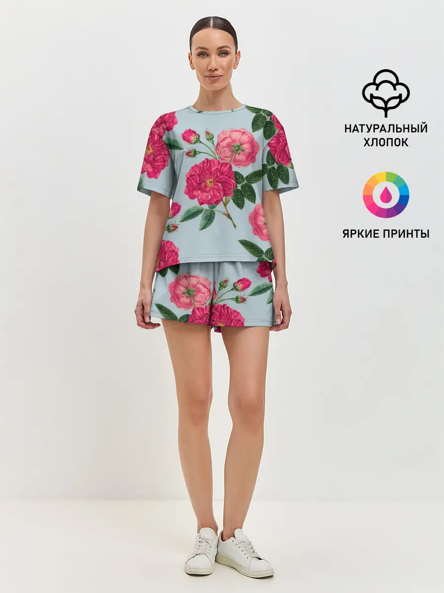 Женская пижама с шортами / Чайная роза