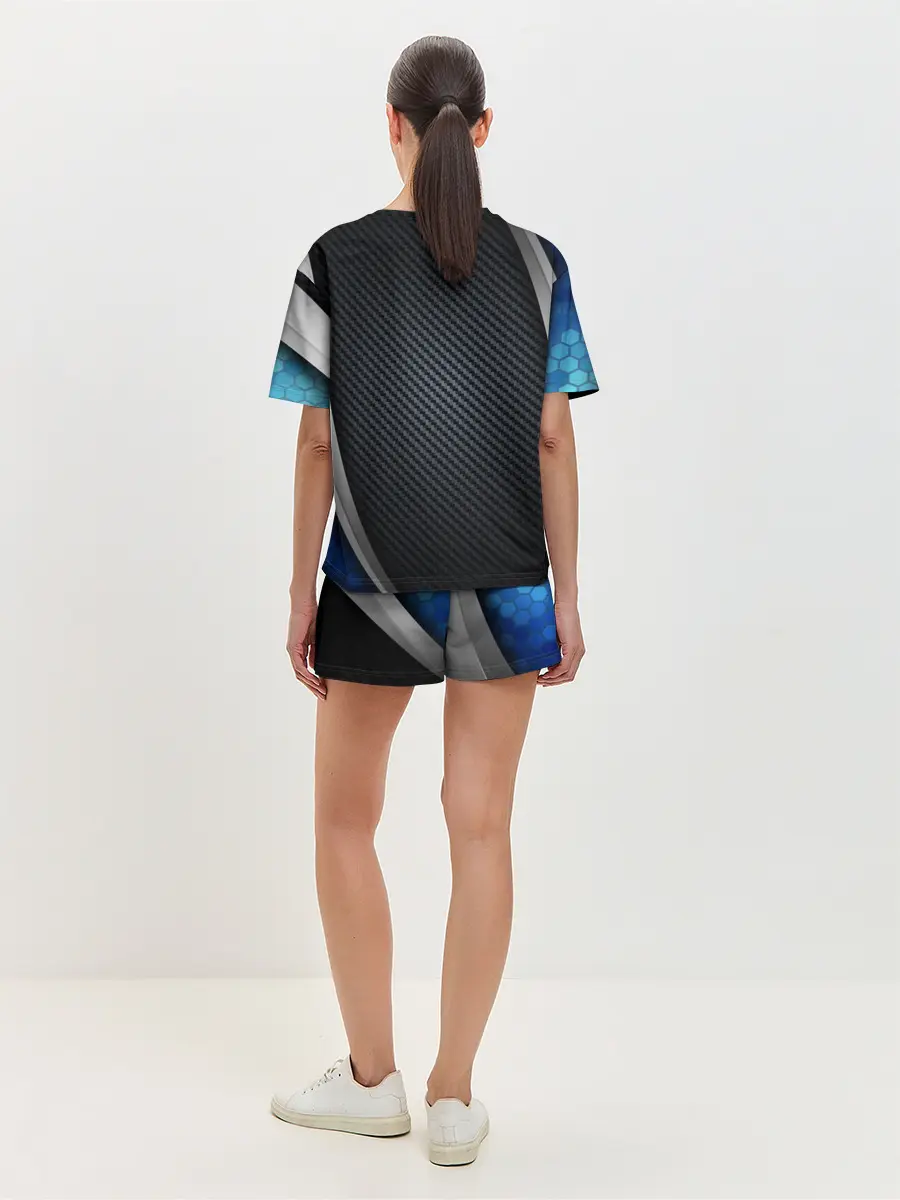 Женская пижама с шортами / Хромированная 3D броня