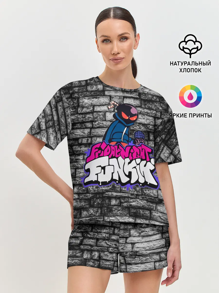 Женская пижама с шортами / Friday Night Funkin Bomb man B
