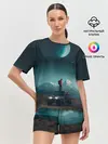 Женская пижама с шортами / Космос в горах