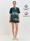 Женская пижама с шортами / Космос в горах