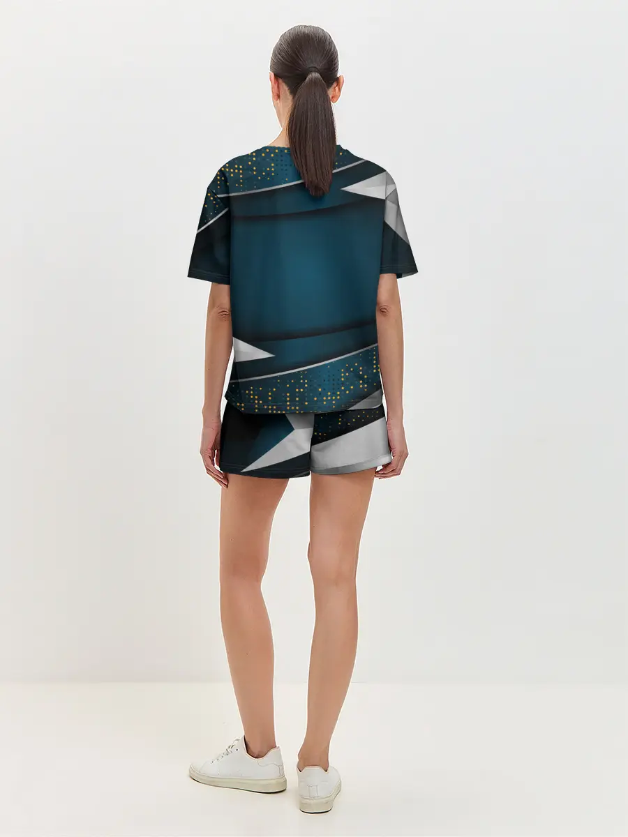 Женская пижама с шортами / 3D luxury sport style Золото