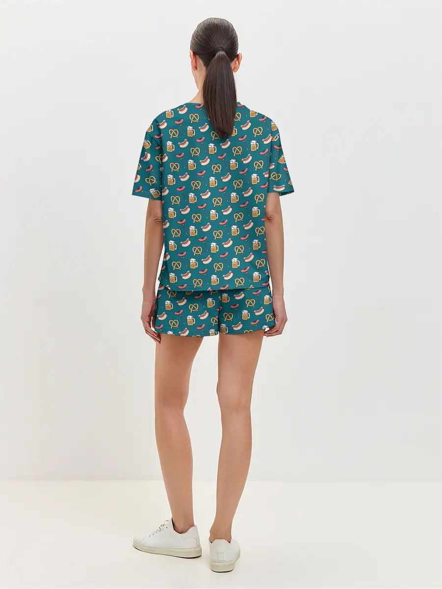 Женская пижама с шортами / Узор для Октоберфеста