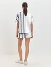 Женская пижама с шортами / Белые и синие полосы | Stripes