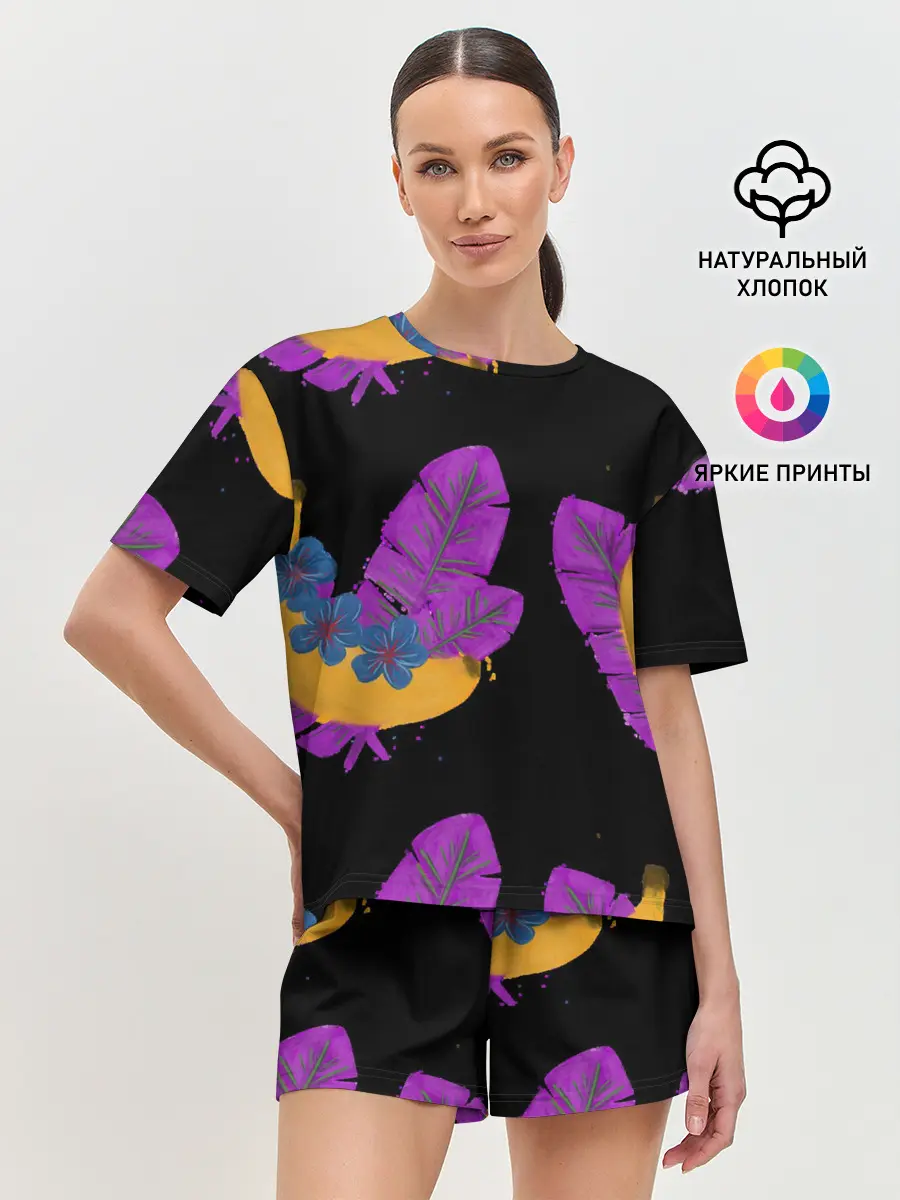 Женская пижама с шортами / Тропики