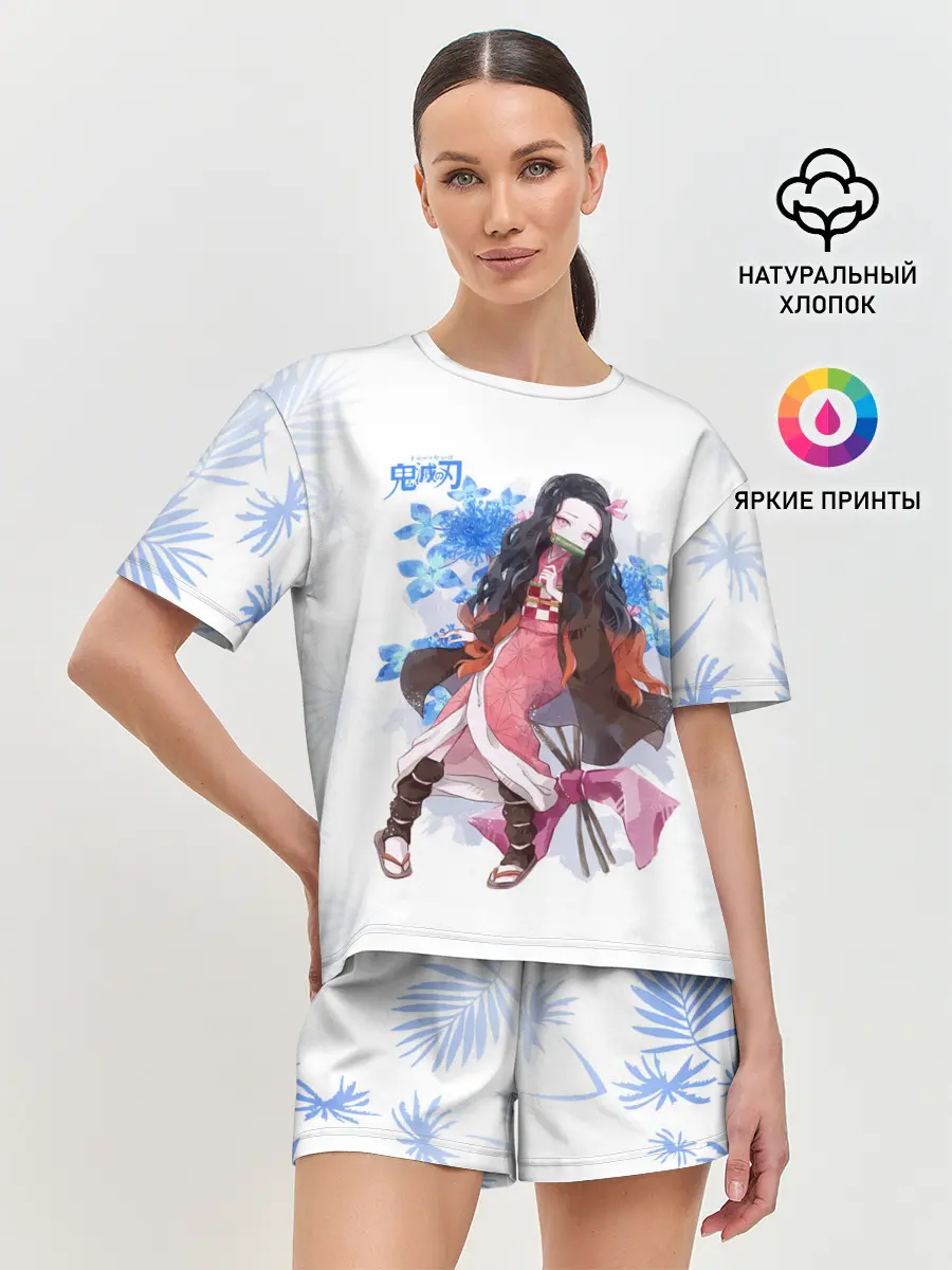 Женская пижама с шортами / Незуко Камадо Kimetsu no Yaiba