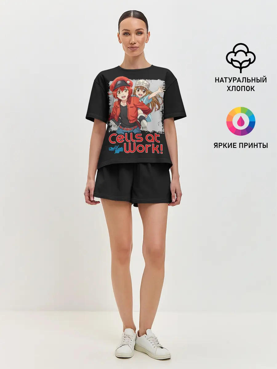 Женская пижама с шортами / Эритроцит и тромбоцит