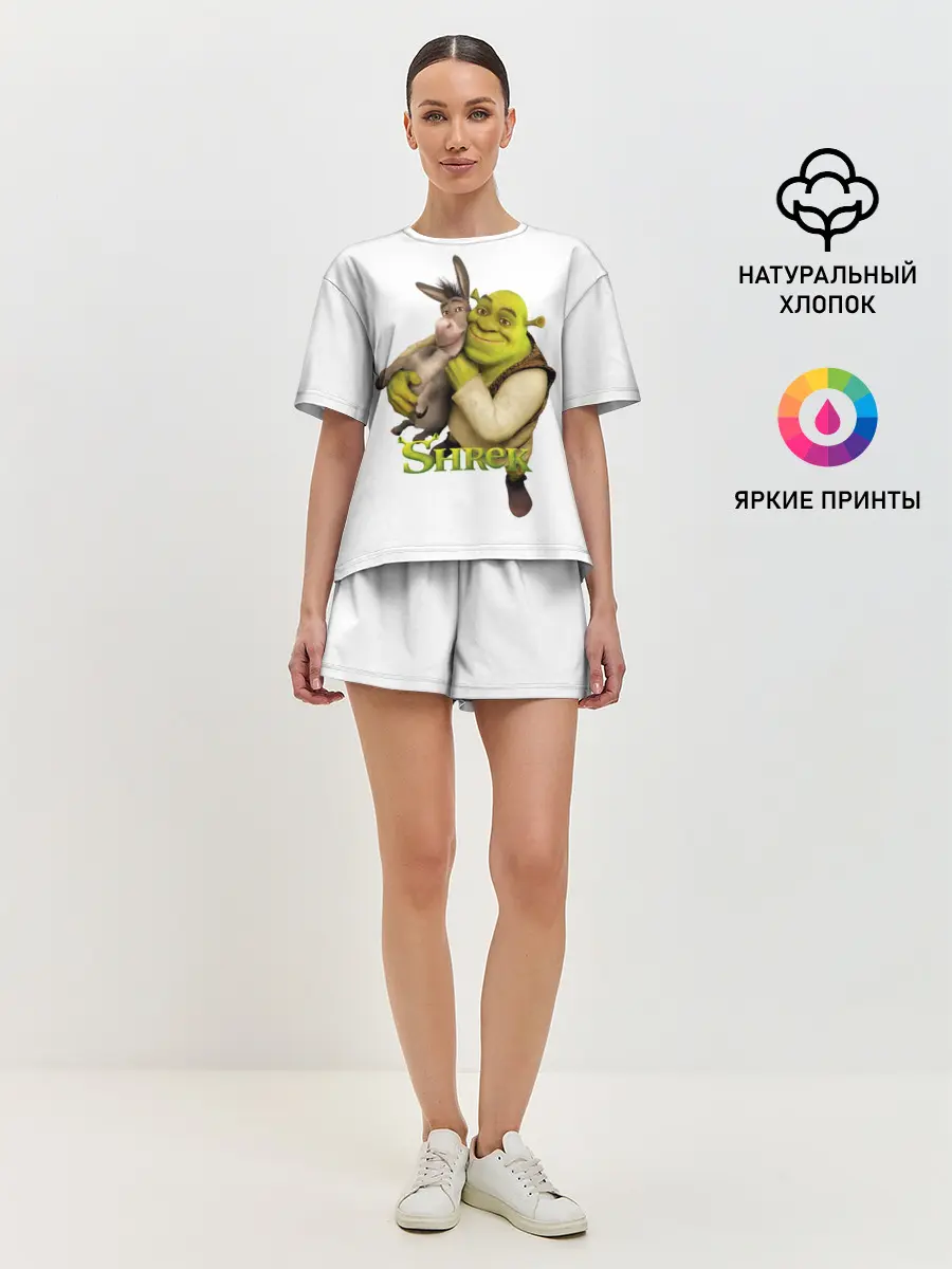 Женская пижама с шортами / Шрек и Осел Мультфильм