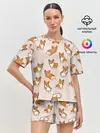 Женская пижама с шортами / Корги | Разные