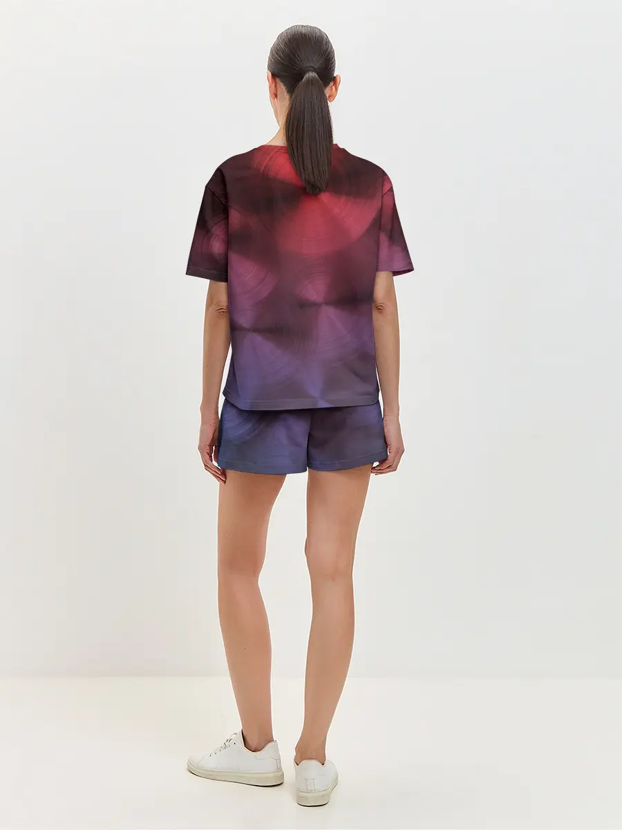 Женская пижама с шортами / metal texture with circles