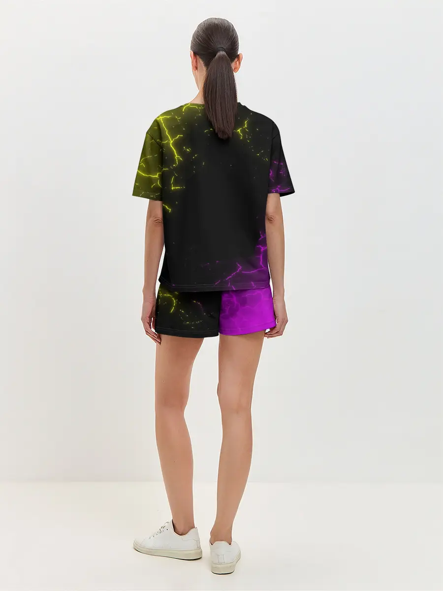 Женская пижама с шортами / PUBG RETRO NEON / ПАБГ НЕОН