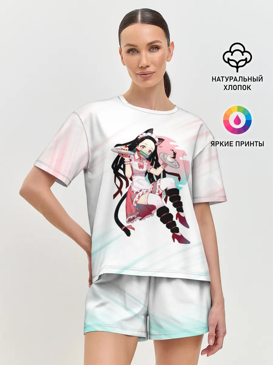 Женская пижама с шортами / Незуко Камадо Kimetsu no Yaiba