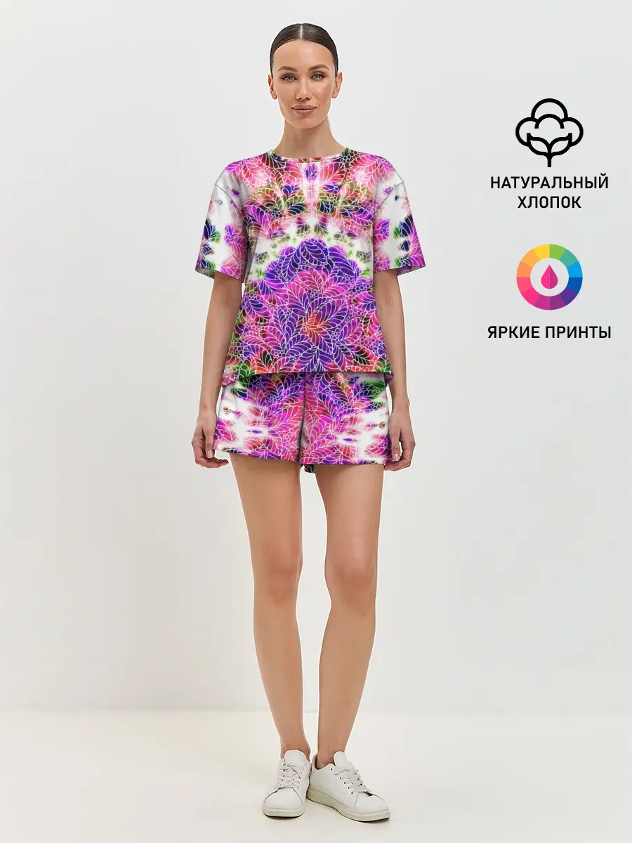 Женская пижама с шортами / Тай-дай