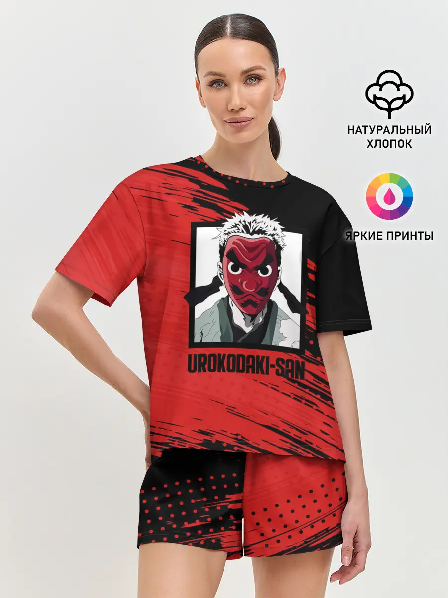 Женская пижама с шортами / UROKODAKI-SAN Kimetsu no Yaiba