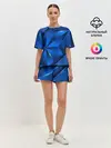 Женская пижама с шортами / 3D абстрактные фигуры BLUE