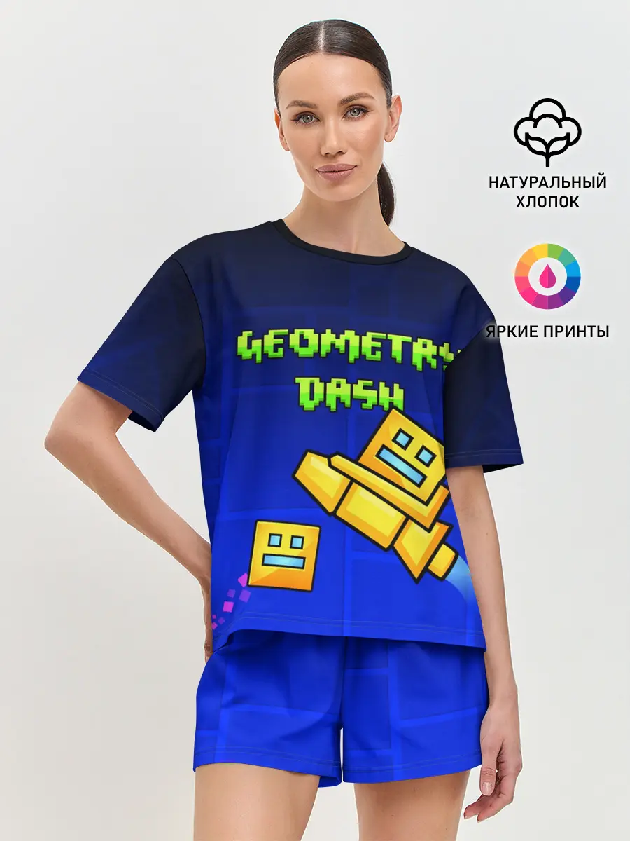 Женская пижама с шортами / GEOMETRY DASH / ГЕОМЕТРИ ДАШ