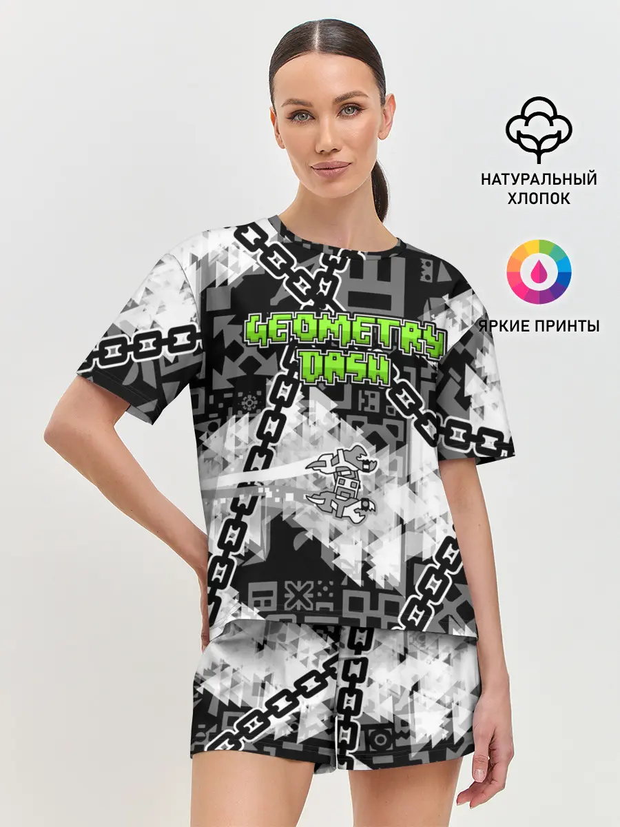 Женская пижама с шортами / Geometry Dash