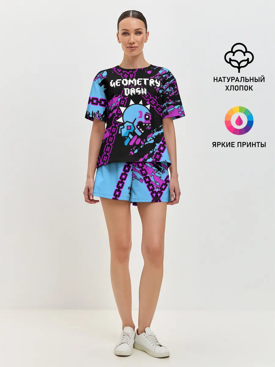 Женская пижама с шортами / Geometry Dash