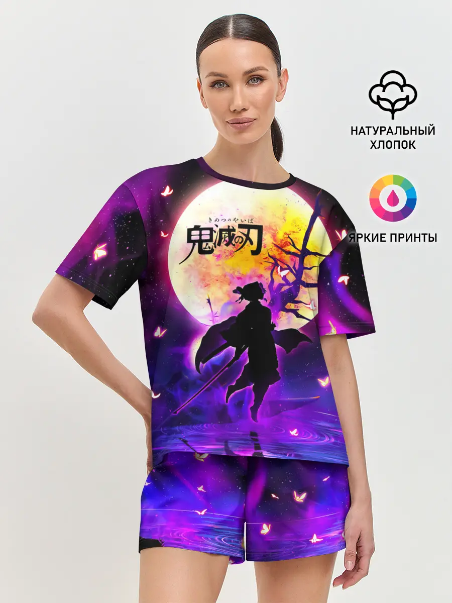 Женская пижама с шортами / Шинобу Кочо Kimetsu no Yaiba