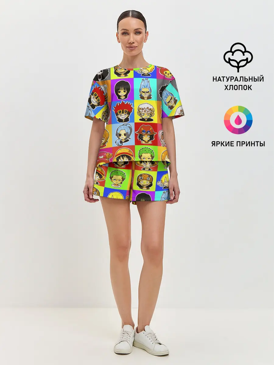 Женская пижама с шортами / ONE PIECE / ВАН ПИС / УЗОР
