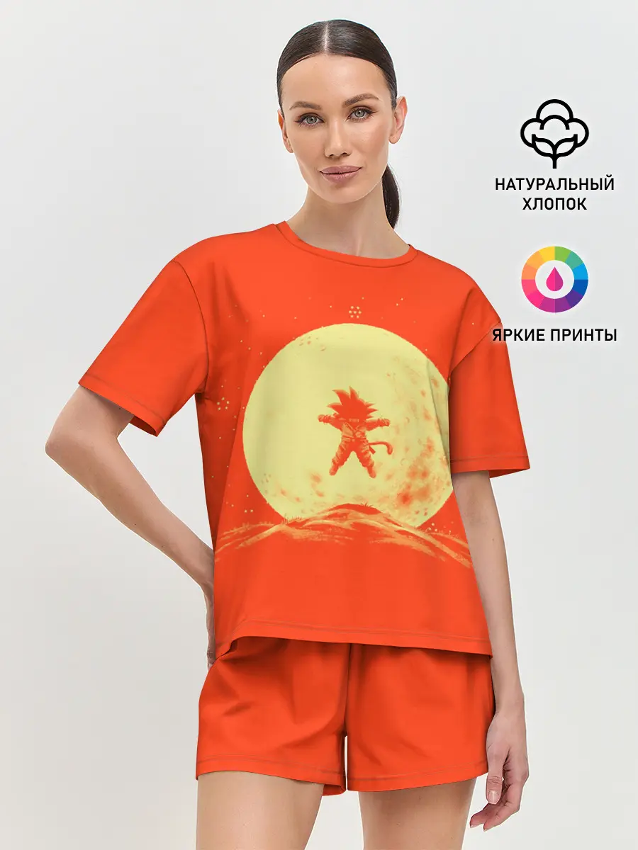 Женская пижама с шортами / Гоку и луна