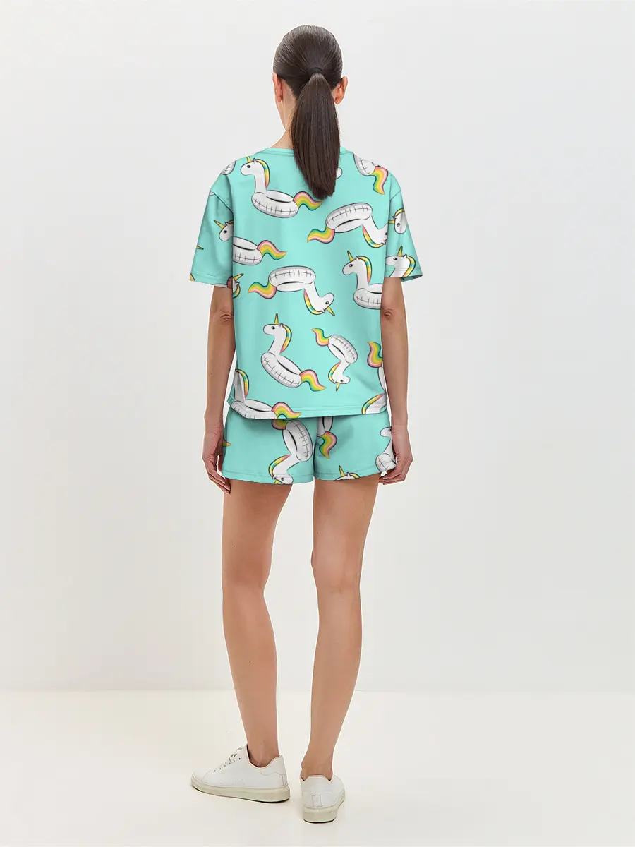 Женская пижама с шортами / Единорог | Круг