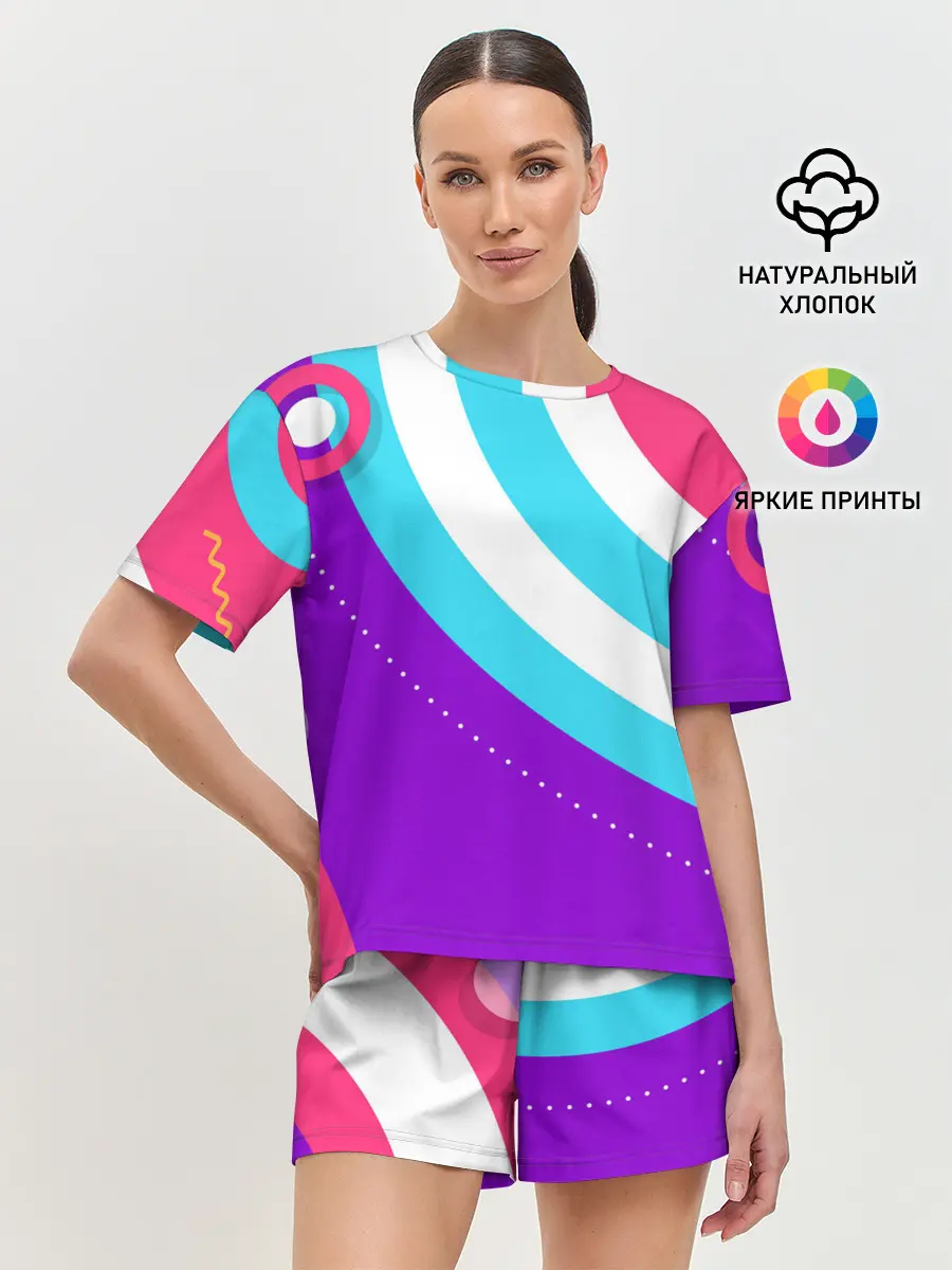 Женская пижама с шортами / Абстрактные круги