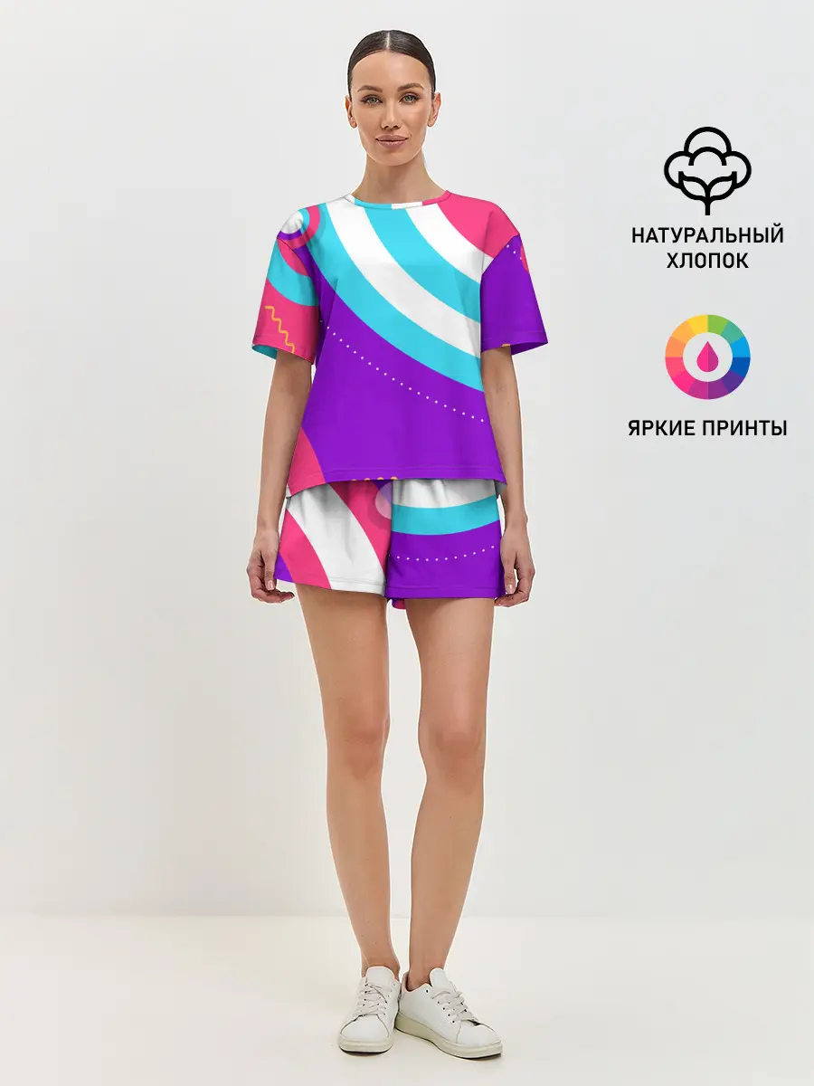 Женская пижама с шортами / Абстрактные круги