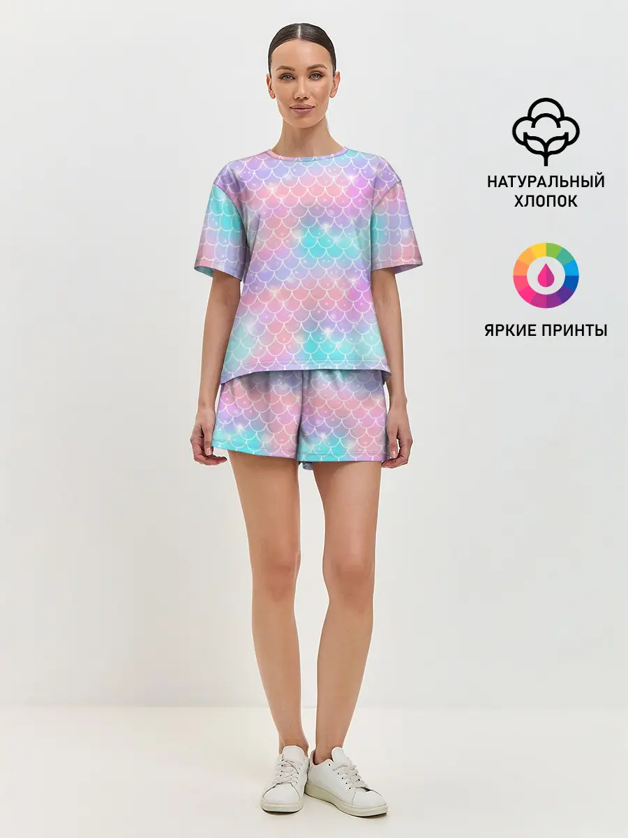 Женская пижама с шортами / РУСАЛКА | ЧЕШУЯ