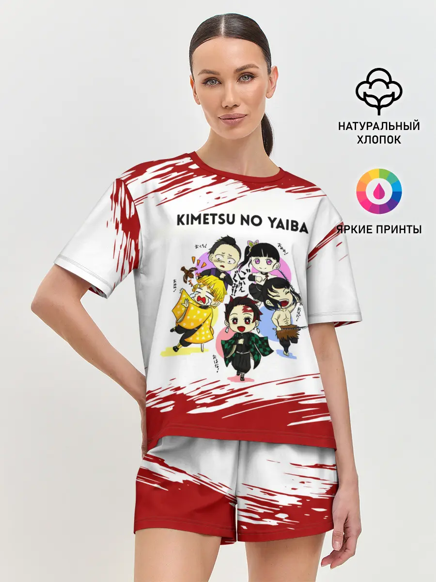 Женская пижама с шортами / Пять героев Kimetsu no Yaiba