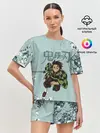 Женская пижама с шортами / Танджиро Камадо Kimetsu no Yaiba