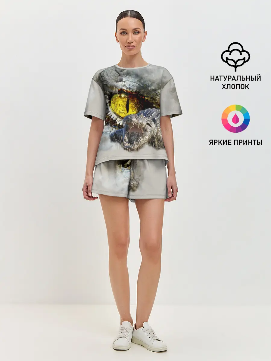 Женская пижама с шортами / Глаз крокодила