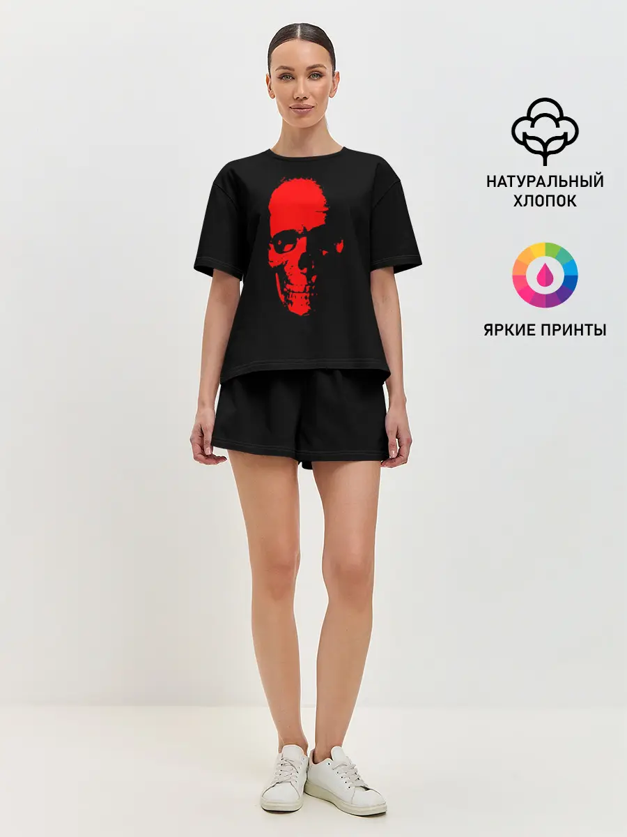 Женская пижама с шортами / Кровавый череп