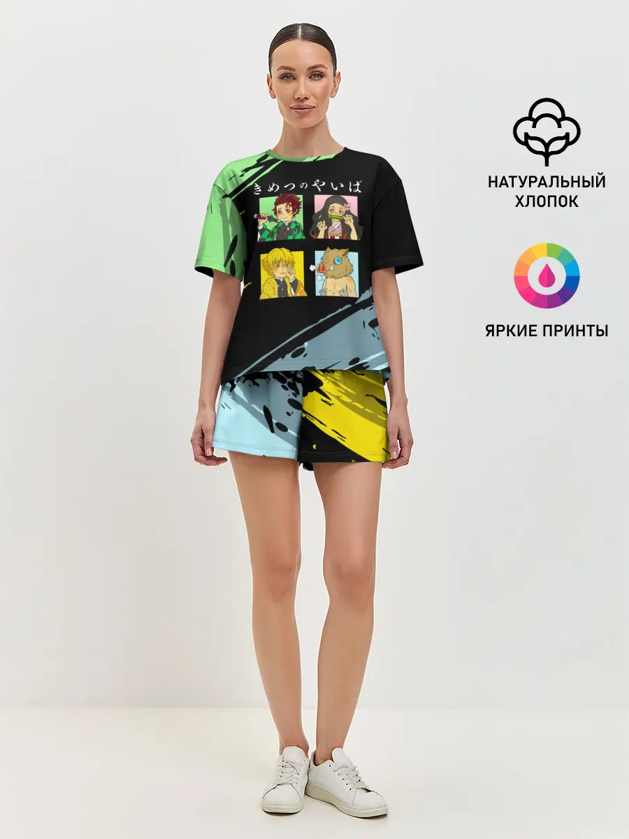 Женская пижама с шортами / Танджиро Незуко Зеницу и Иноске
