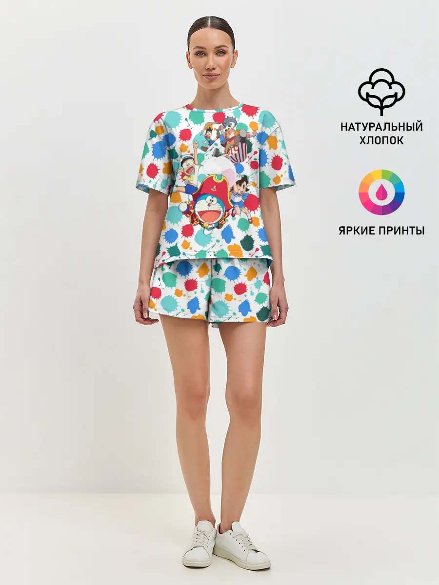 Женская пижама с шортами / Дораэмон и компания