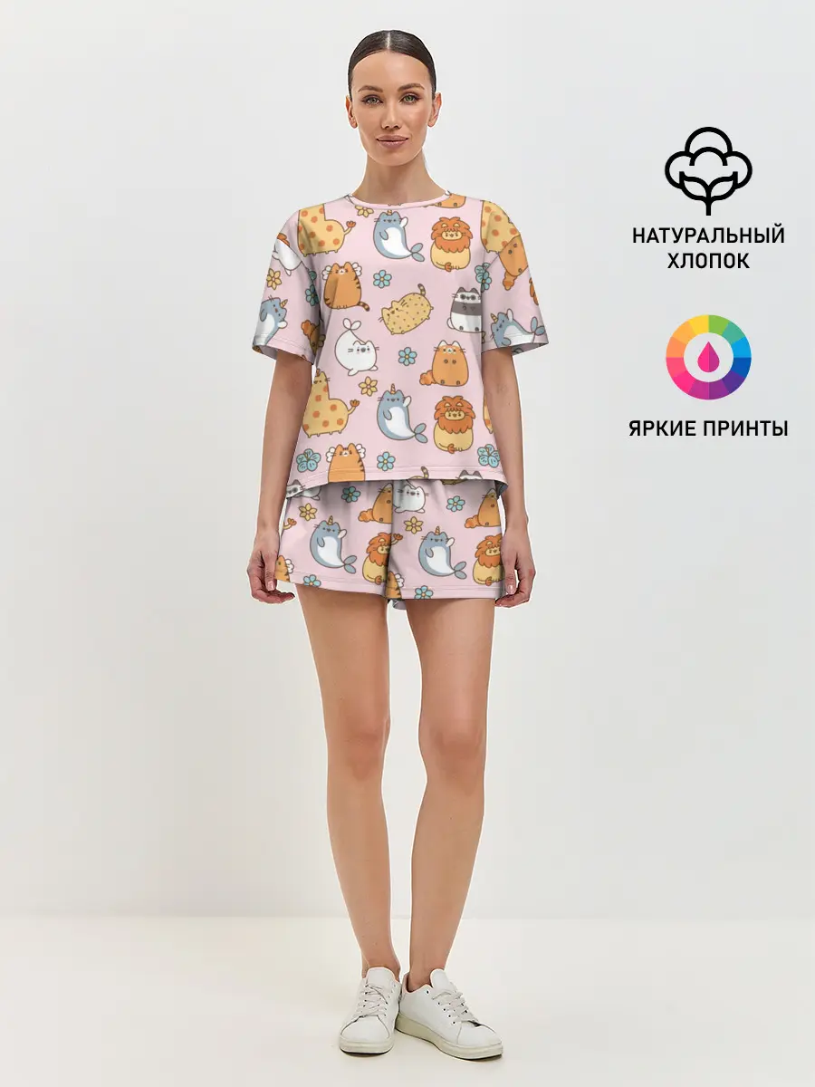 Женская пижама с шортами / Зверюшки