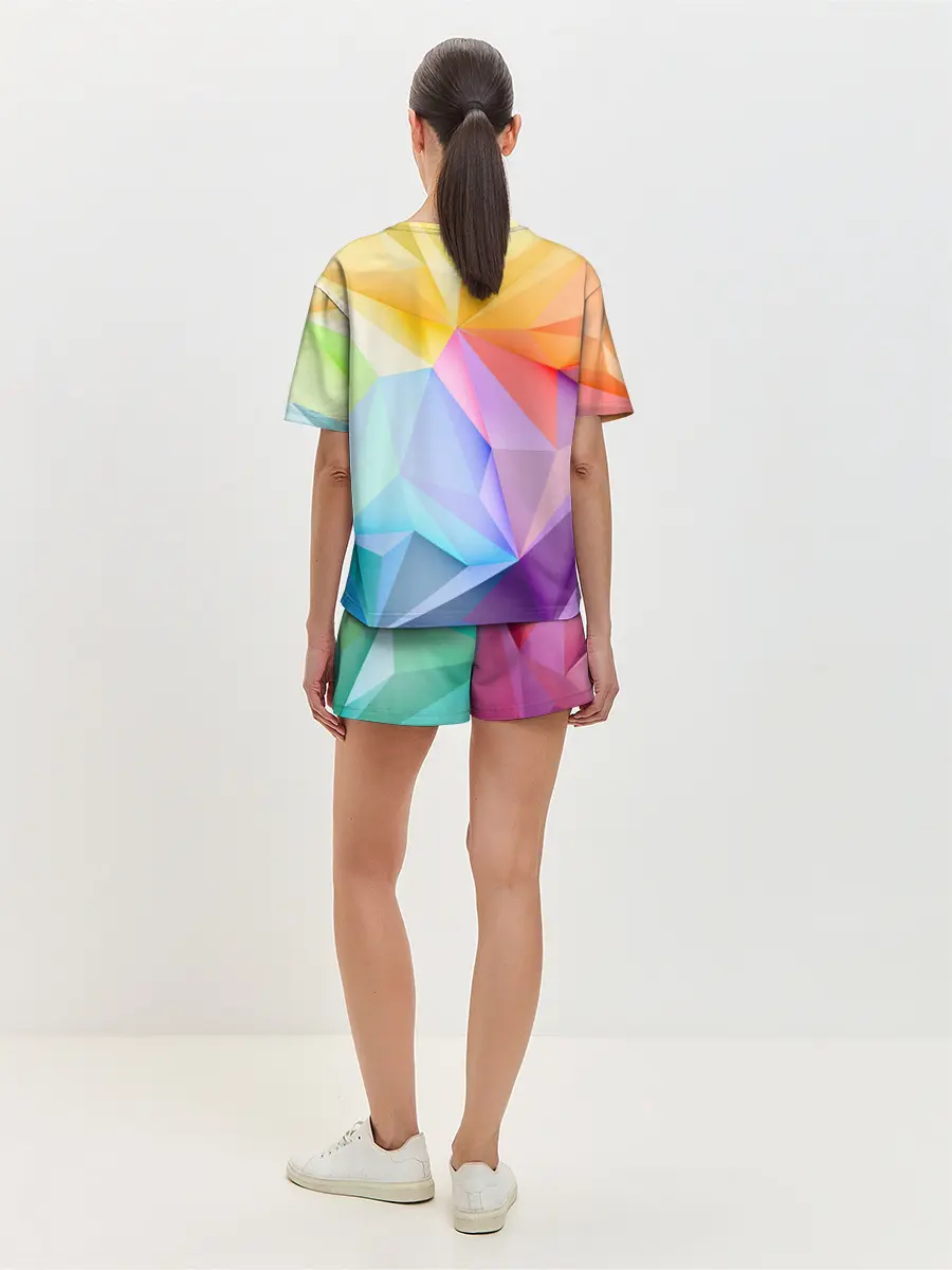Женская пижама с шортами / Радужная геометрия