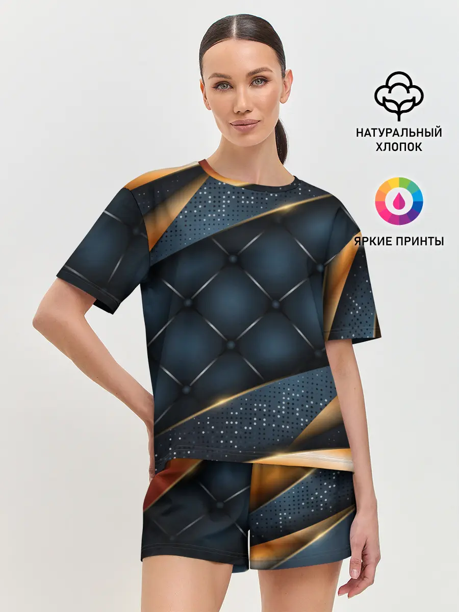 Женская пижама с шортами / 3D VIP GOLD CORNERS