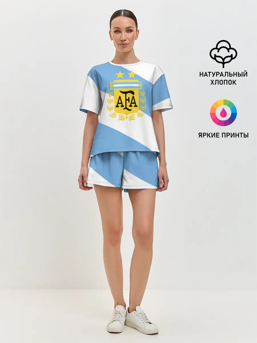 Женская пижама с шортами / Сборная Аргентины + спина
