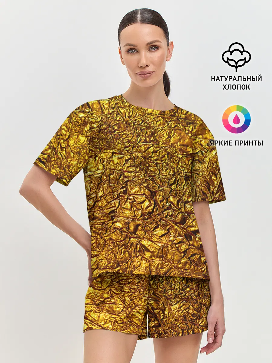 Женская пижама с шортами / Сусальное золото