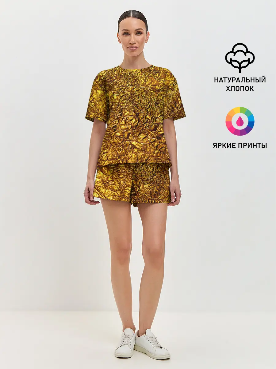 Женская пижама с шортами / Сусальное золото