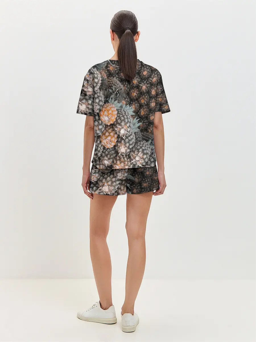 Женская пижама с шортами / Спелые ананасы