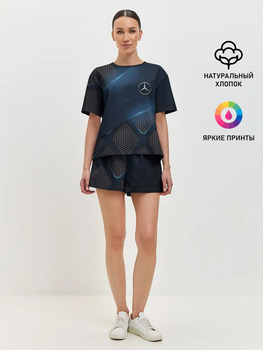 Женская пижама с шортами / MERCEDES BENZ | 3D Geometry 3Д