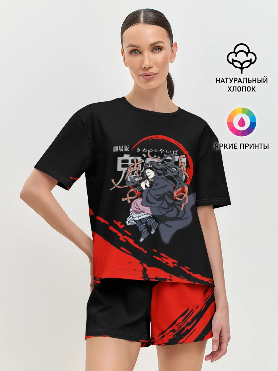 Женская пижама с шортами / Незуко Камадо Kimetsu no Yaiba