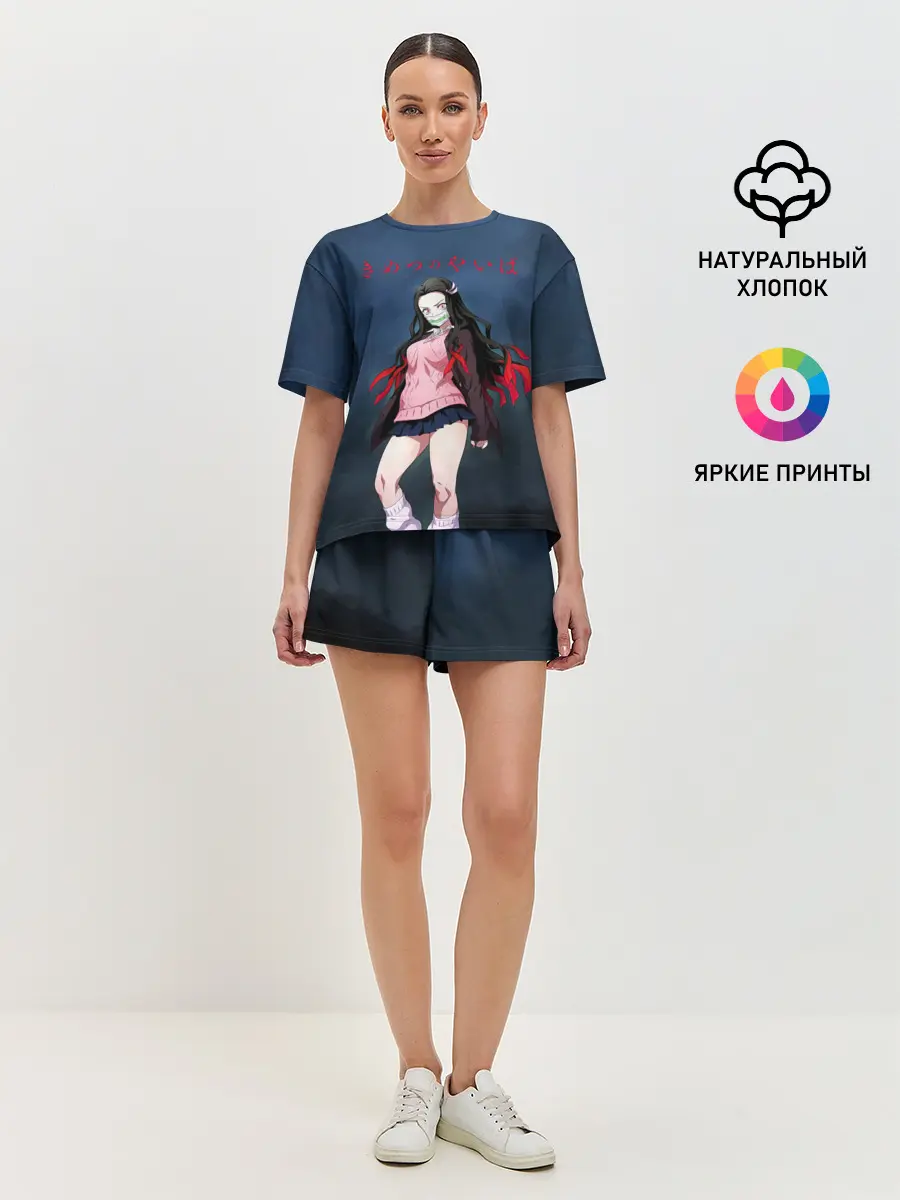 Женская пижама с шортами / Незуко Камадо Kimetsu no Yaiba