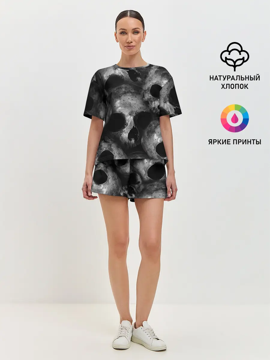 Женская пижама с шортами / Груда черепов
