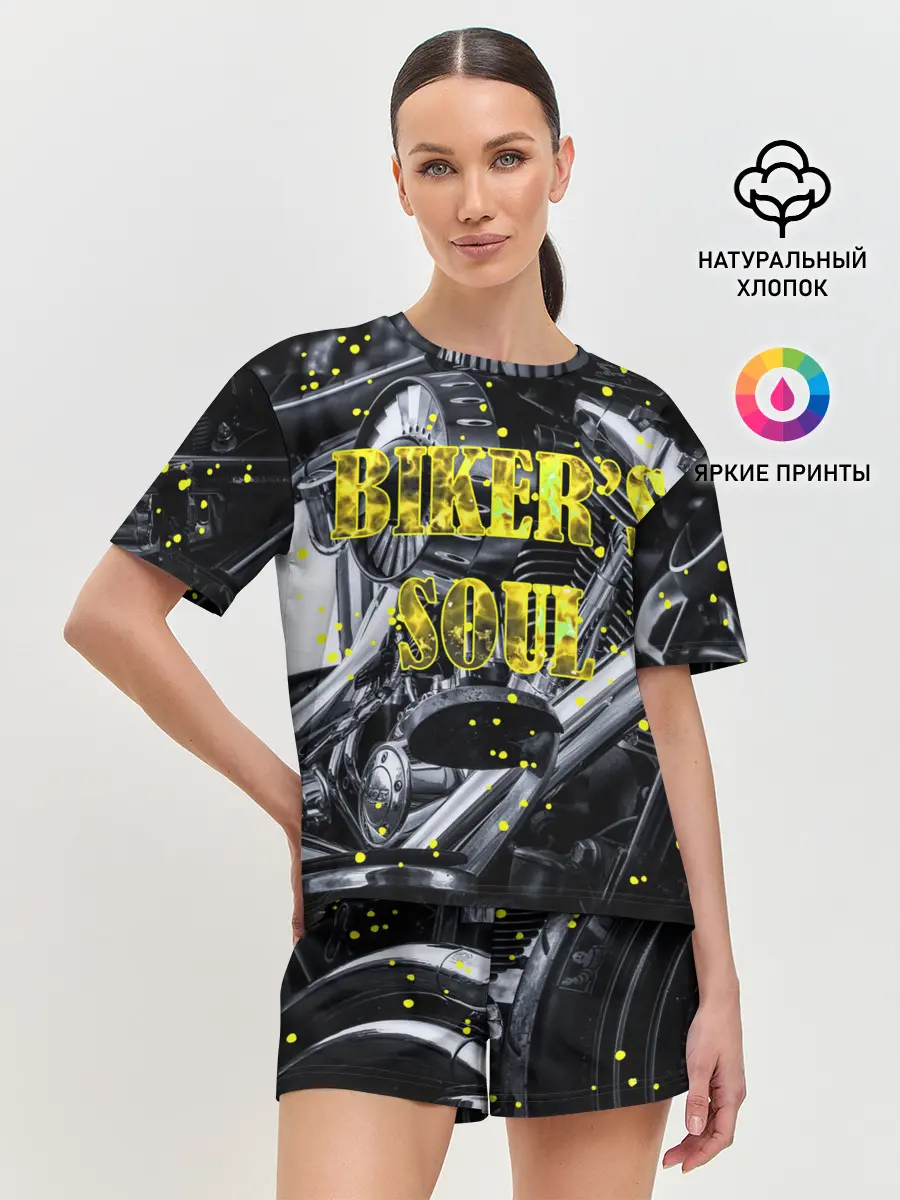 Женская пижама с шортами / Bikers Soul | Душа байкера
