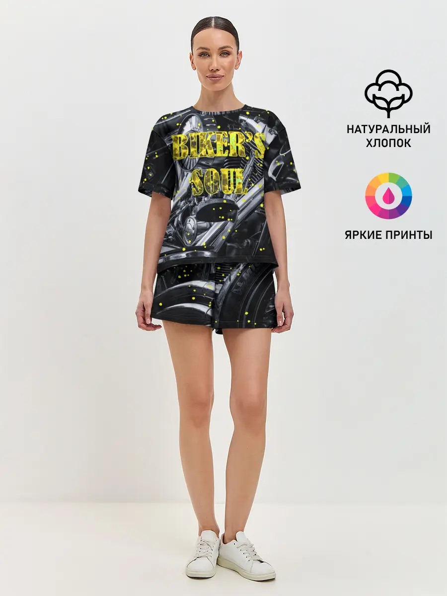 Женская пижама с шортами / Bikers Soul | Душа байкера