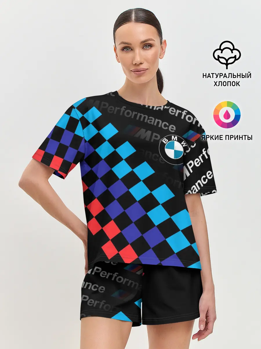 Женская пижама с шортами / BMW / ФЛАГ/ M PERFORMANCE